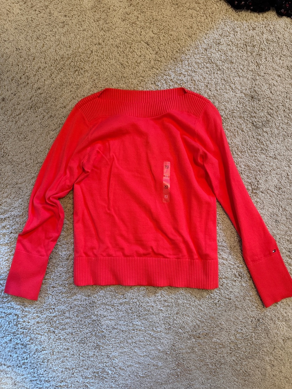Tommy Hilfiger Boatneck Red Sweater Size XS